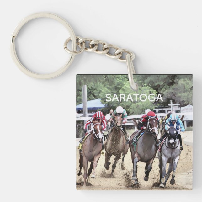 SARATOGA - Rounding the Turn Key Ring (Front)
