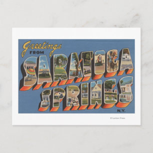 Saratoga Springs, New York - Large Letter Scenes Postcard
