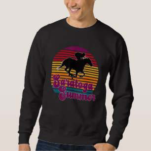Saratoga Springs New York Summer Sunset Horse Raci Sweatshirt