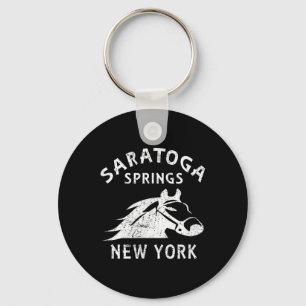 Saratoga Springs Ny Horse Vintage Graphic Racing S Key Ring