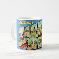 Saratoga Springs NY Retro Postcard Mug