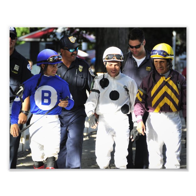 Saratoga's Top Jockeys heading to the Paddock Photo Print (Front)