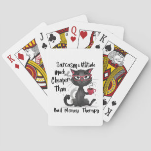 Sarcasm & Attitude Funny Cat Lover Gift Playing Cards