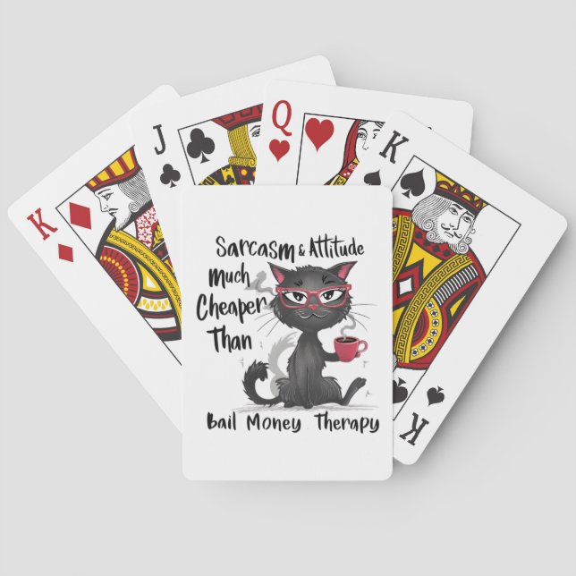 Sarcasm & Attitude Funny Cat Lover Gift  Playing Cards (Back)