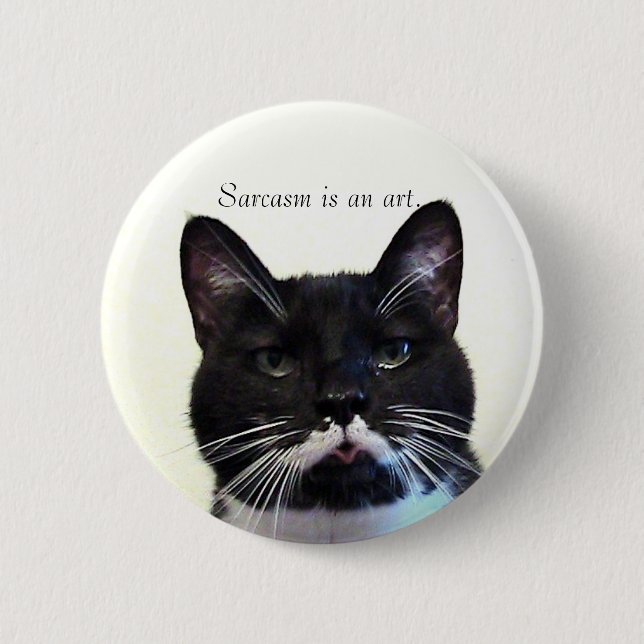 Sarcasm Cat Button (Front)