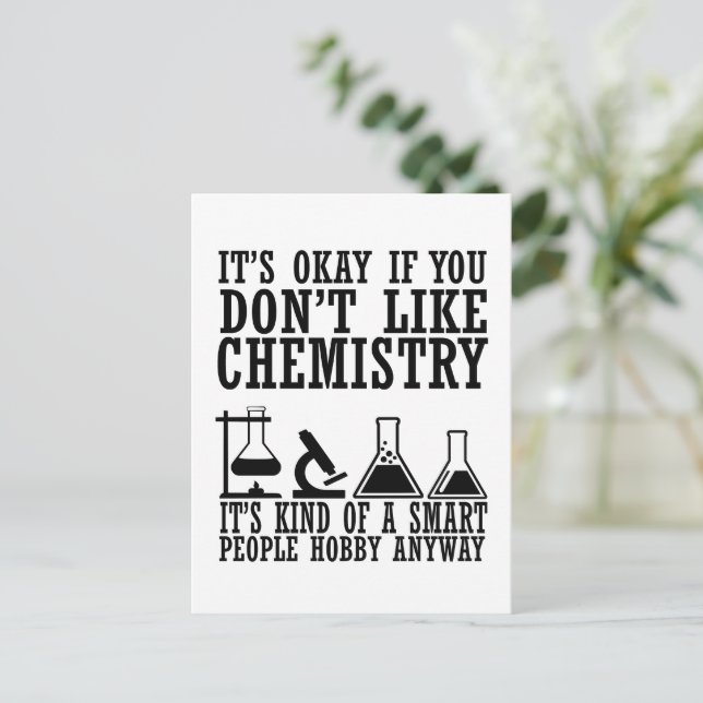 Sarcasm chemistry funny chemist quotes postcard (Standing Front)