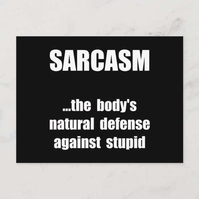 Sarcasm Defence Postcard (Front)