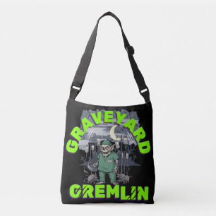 Sarcasm Graveyard Gremlin- Zombie Night Shift Med Crossbody Bag