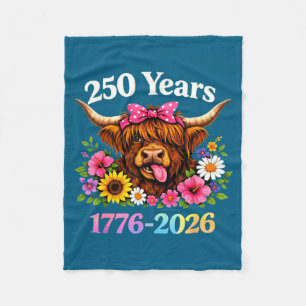 Sarcasm Highland Cow Happy New 250 Years American Fleece Blanket