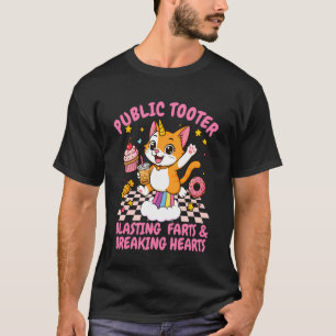 Sarcasm Humour Cat Farting Public Tooter Blasting  T-Shirt
