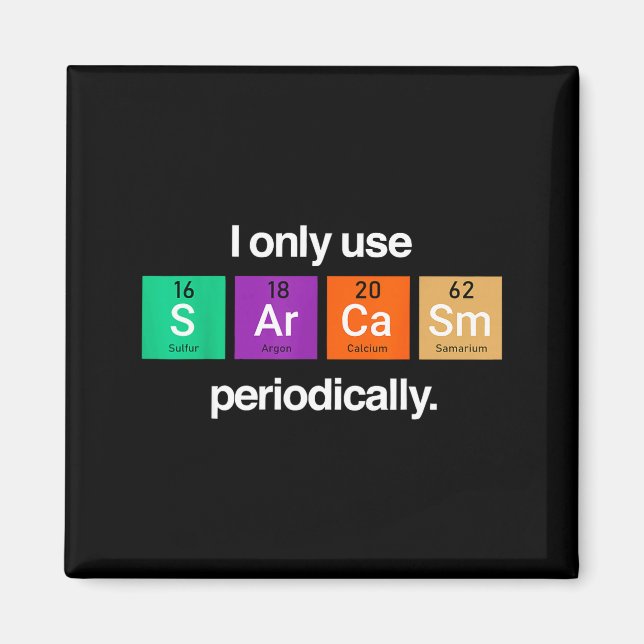 Sarcasm Periodic Table Element Weird Science Joke  Magnet (Front)