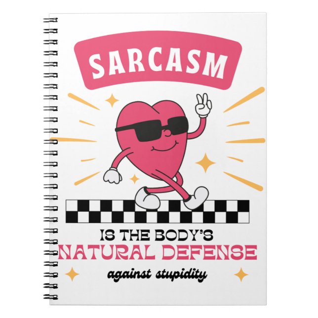 sarcasm retro heart notebook (Front)