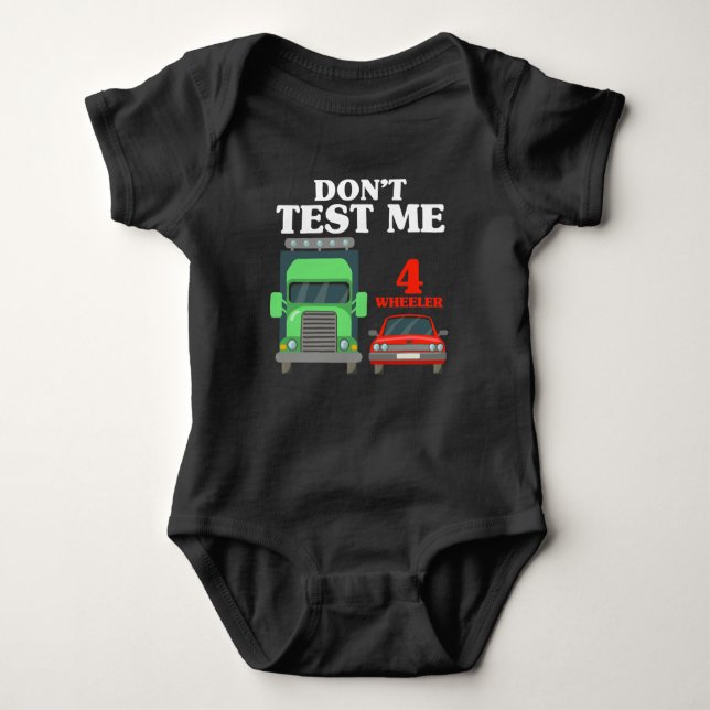 Sarcastic 18 Wheeler Trucker Funny Truck Driver Baby Bodysuit (Front)