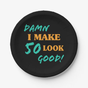 Sarcastic 50th Birthday Attitude Paper Plate