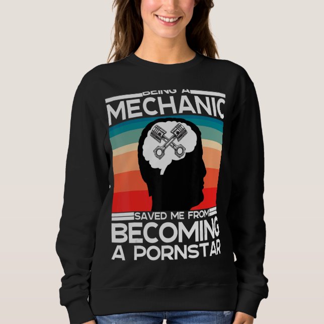 Sarcastic Adult Present Diesel Garage Mechanic Car Sweatshirt (Front)