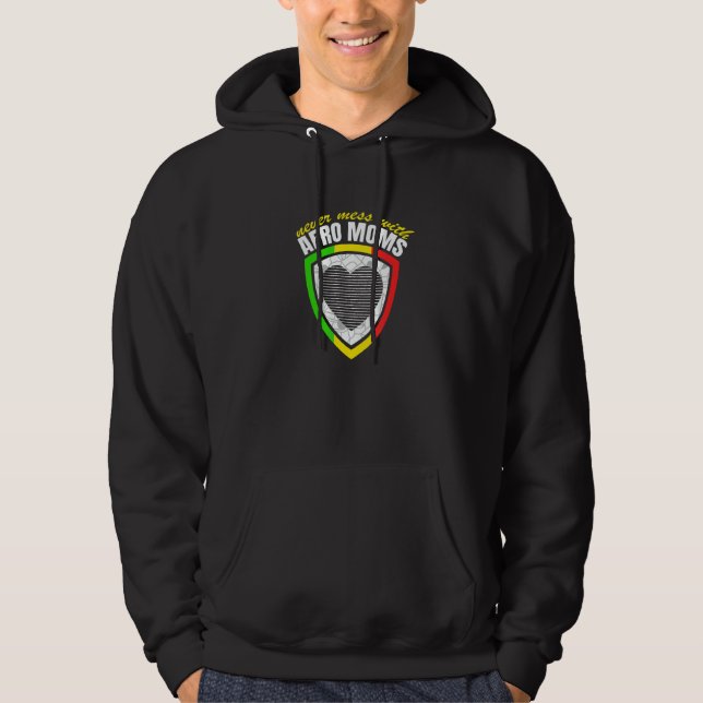 Sarcastic Afro Cheerful Mommies Quote Hoodie (Front)