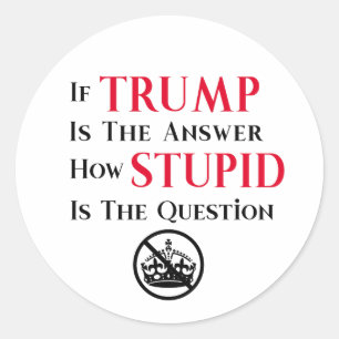 Sarcastic Anti Trump Protest Statement  Classic Round Sticker