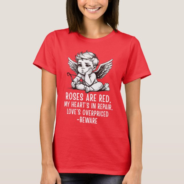 Sarcastic Anti-Valentine Cupid T-Shirt (Front)