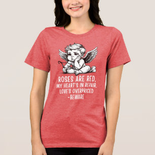 Sarcastic Anti-Valentine Cupid T-Shirt Tri-Blend Shirt