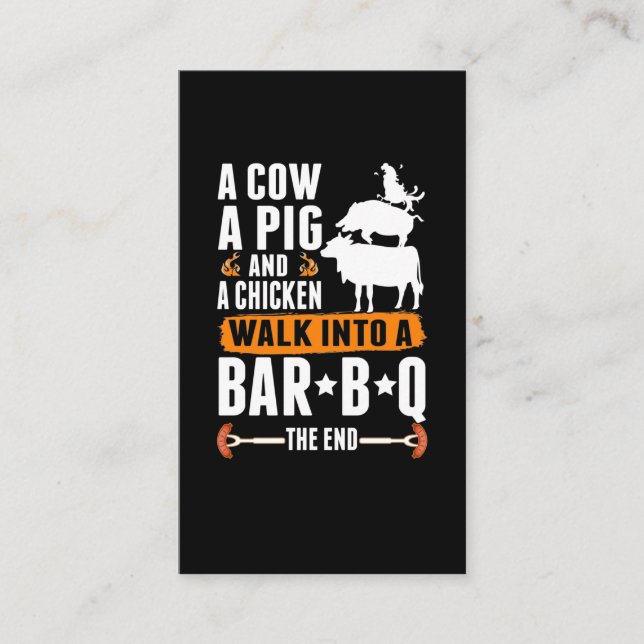 Sarcastic Barbecue Humour Meat Lover Grilling Funn Business Card (Front)