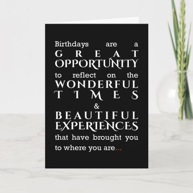Sarcastic birthday card - Nothing to reflect (Front)