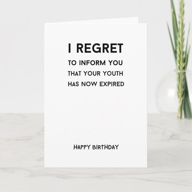 Sarcastic birthday dad friend sister gag joke rude card (Front)