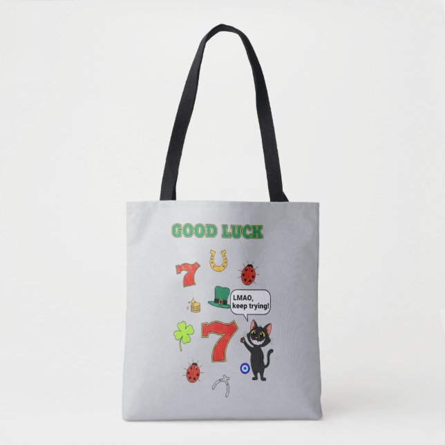 Sarcastic black cat  and Lucky charms Tote Bag (Front)