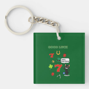 Sarcastic black cat &Lucky charms Key Ring