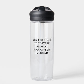 Sarcastic Black Text Personal Trainer Humour Water Bottle