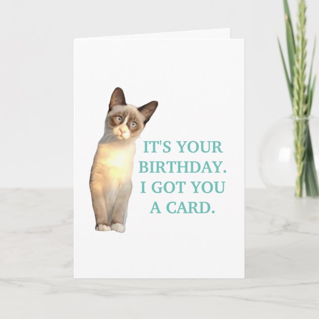 Sarcastic Cat, Birthday Card (Front)