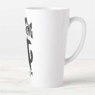 Sarcastic Cat Cartoon Black & White Latte Mug