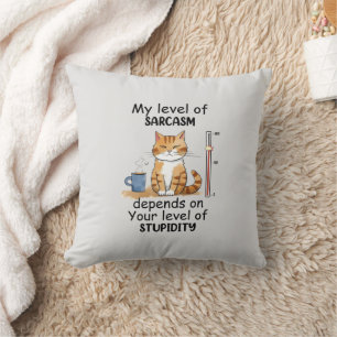 Sarcastic Cat – Funny Orange Art Cushion