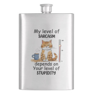 Sarcastic Cat – Funny Orange Art Hip Flask
