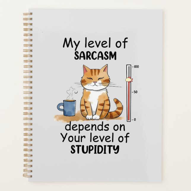 Sarcastic Cat – Funny Orange Art Planner (Front)