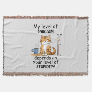 Sarcastic Cat – Funny Orange Art Throw Blanket