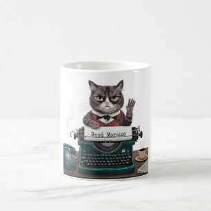 sarcastic cat - good morning coffee mug