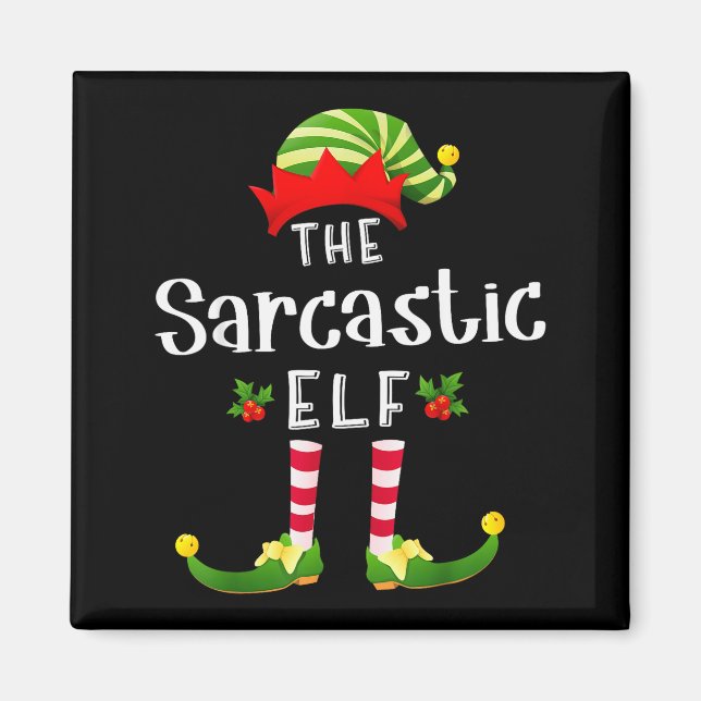 Sarcastic Christmas Elf Matching Pajama X-mas Part Magnet (Front)