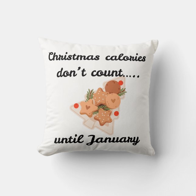 Sarcastic Christmas white Cotton Pillow (Front)