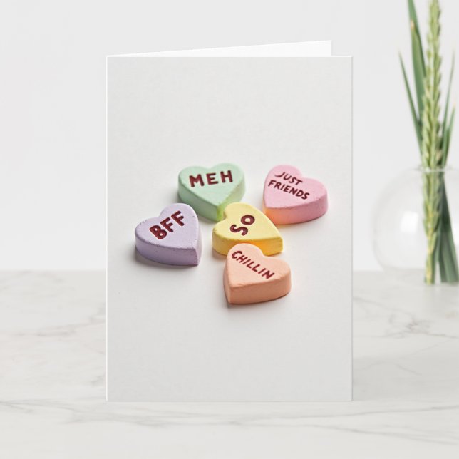 Sarcastic Conversation Hearts Card (Front)
