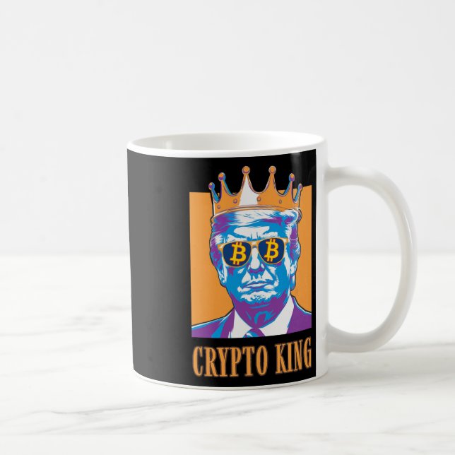 Sarcastic Crypto King Trump Bitcoin Trust In Math  Coffee Mug (Right)