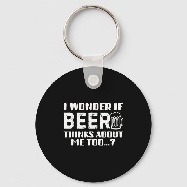 Sarcastic Drinking Funny Beer Day Drinking Beer Qu Key Ring (Front)