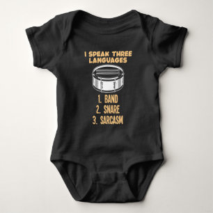 Sarcastic Drummer Humour Percussion Drumming Band Baby Bodysuit
