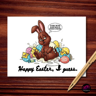 Sarcastic Easter Bunny Burnout Humor Holiday Postcard