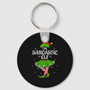 Sarcastic Elf Christmas Family Girls Women Elf Squ Key Ring