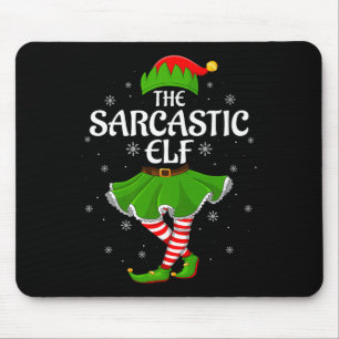 Sarcastic Elf Christmas Family Girls Women Elf Squ Mouse Pad