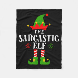 Sarcastic Elf Funny Matching Family Group Christma Fleece Blanket