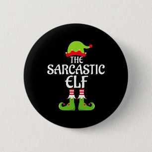 Sarcastic Elf Matching Family Group Christmas Part 6 Cm Round Badge