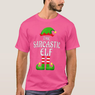 Sarcastic Elf Pajama Matching Group Christmas Holi T-Shirt