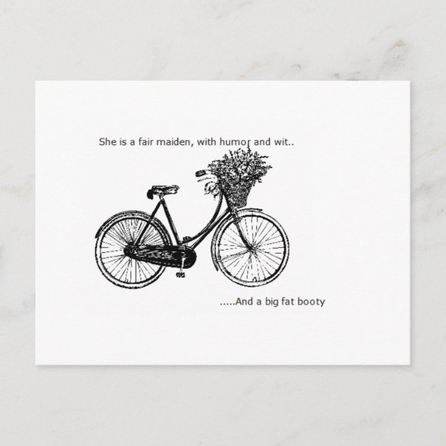 Sarcastic, funny print postcard (Front)