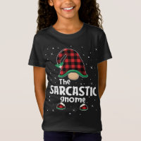Sarcastic Gnome Buffalo Plaid Matching Christmas P